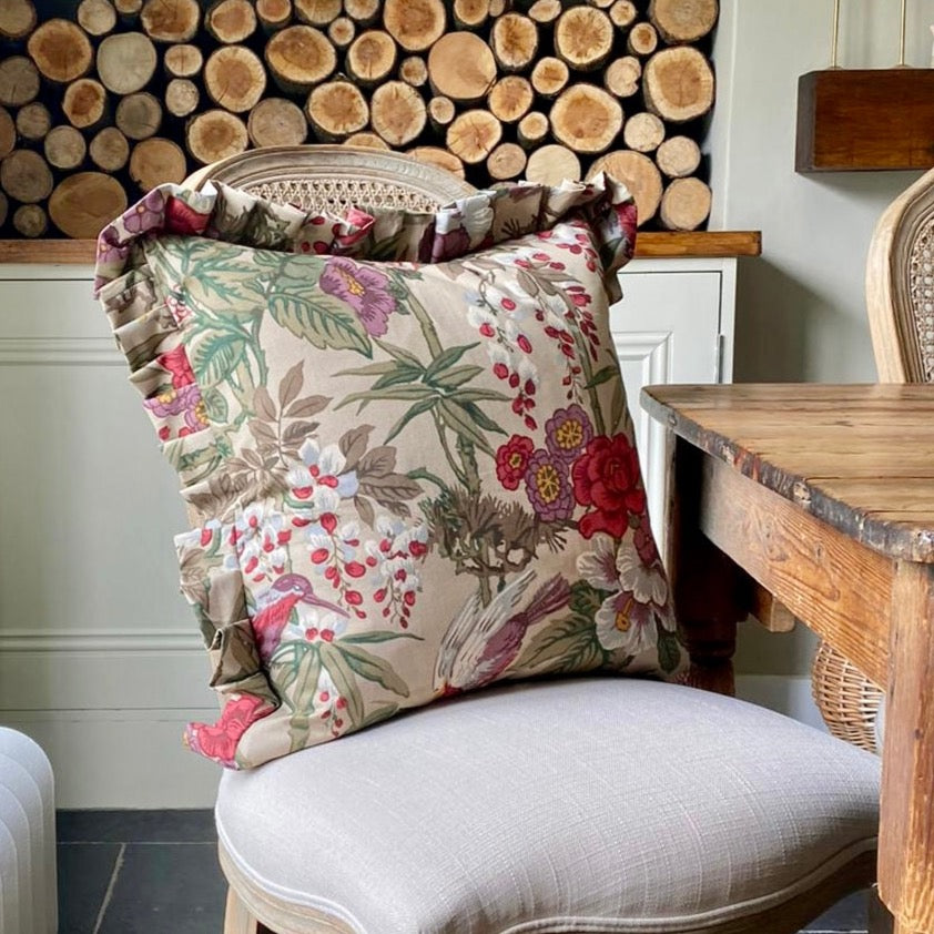 Liberty 'Fintry' floral cushion with frill
