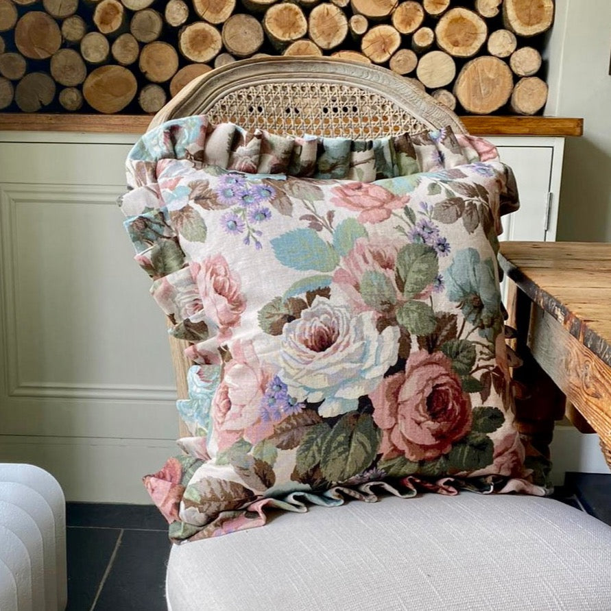 Sanderson 'Little Chelsea' cushion with frill